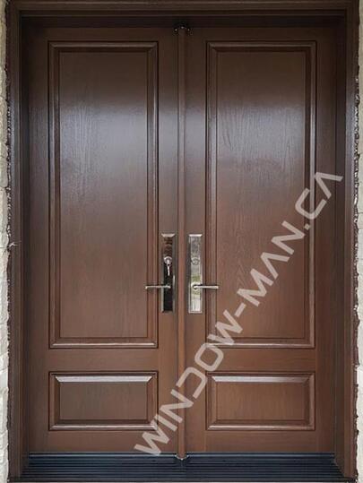 fibreglass front door fiberglass double stained in teak with three point lock oak grain, 8 foot