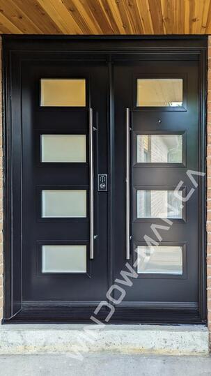 paneled doors with glass double in black shaker private glass with pull bar handle narrow 28 inches, peephole